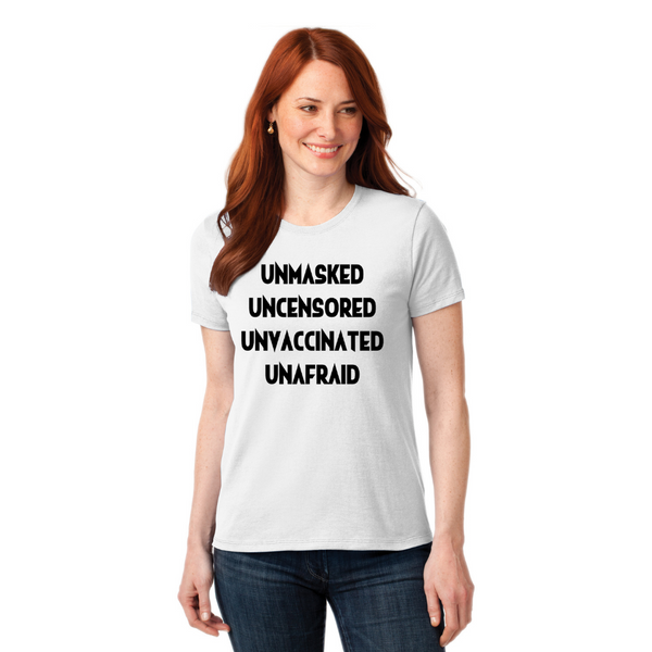 Démasqué, non censuré, non vacciné, sans peur - T-shirts pour hommes et femmes