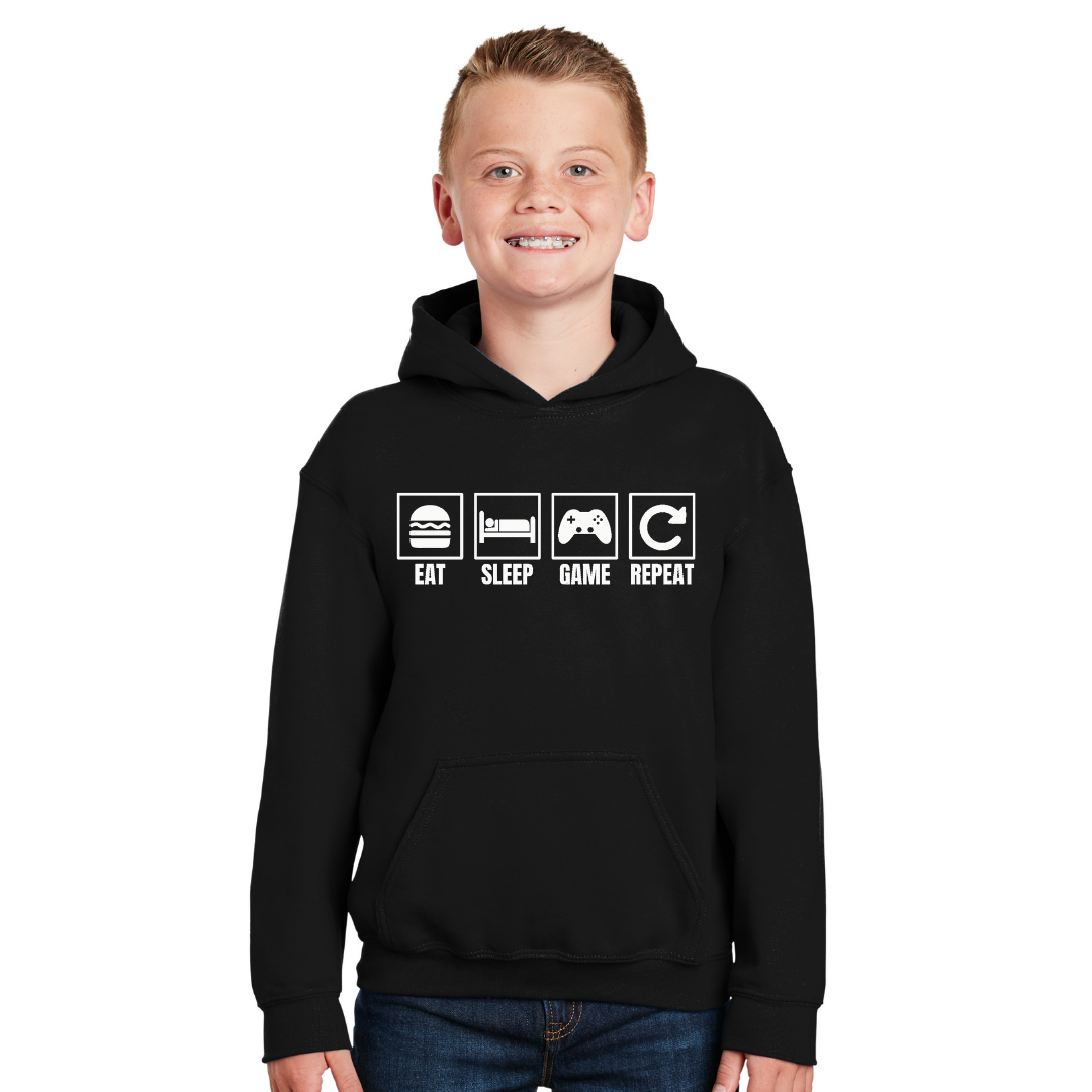 Comer, dormir, jugar, repetir - Sudadera con capucha juvenil