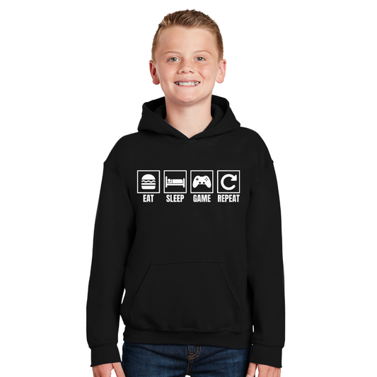 Manger, dormir, jouer, répéter - Sweat à capuche pour jeunes