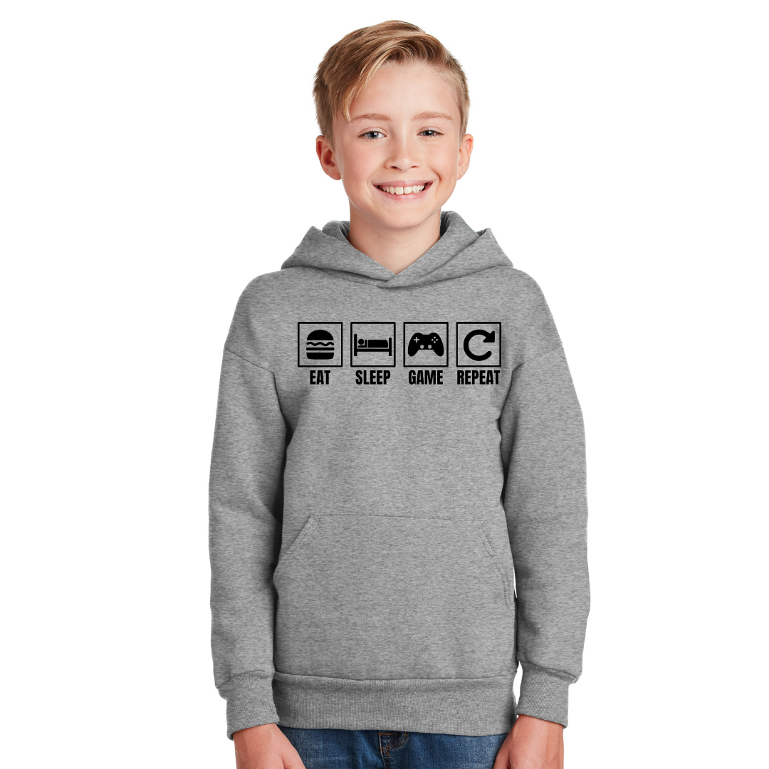Comer, dormir, jugar, repetir - Sudadera con capucha juvenil