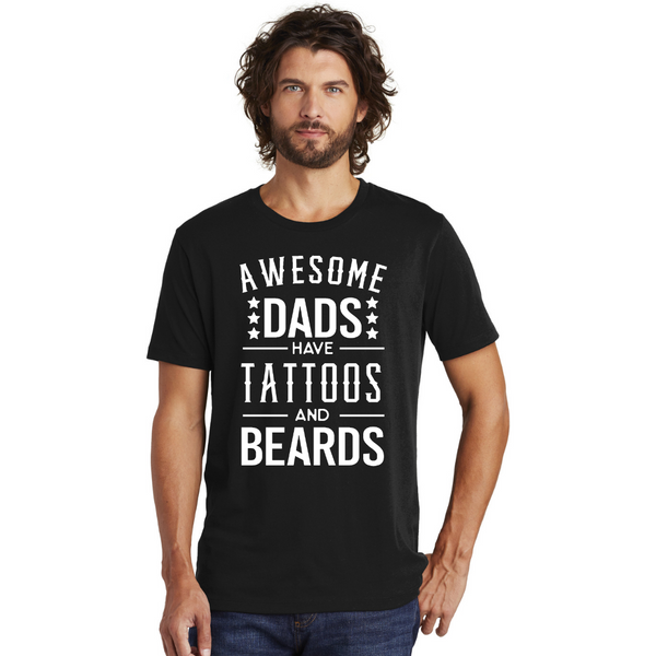 Awesome Dads Have Tattoos and Beards - Men's T-Shirt