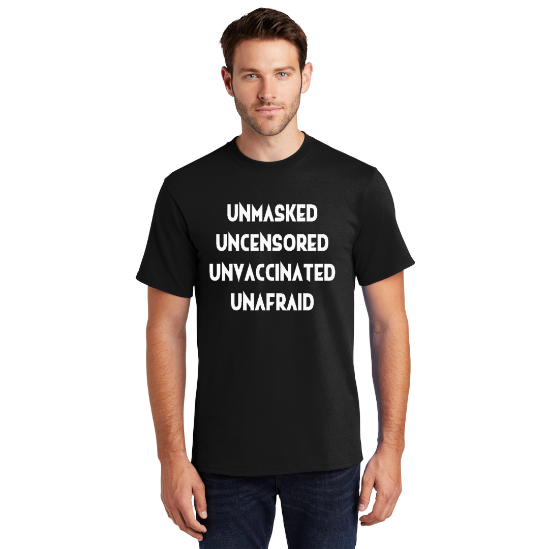 Démasqué, non censuré, non vacciné, sans peur - T-shirts pour hommes et femmes