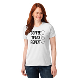 Coffee, Teach, Repeat - Men's and Women's T-Shirts