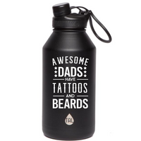 Awesome Dads have Tattoos and Beards - Water Bottle