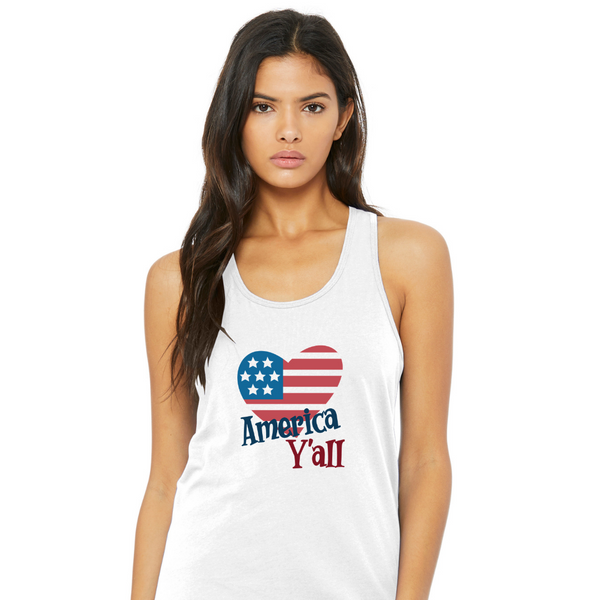 America Y'all - Camiseta sin mangas para mujer