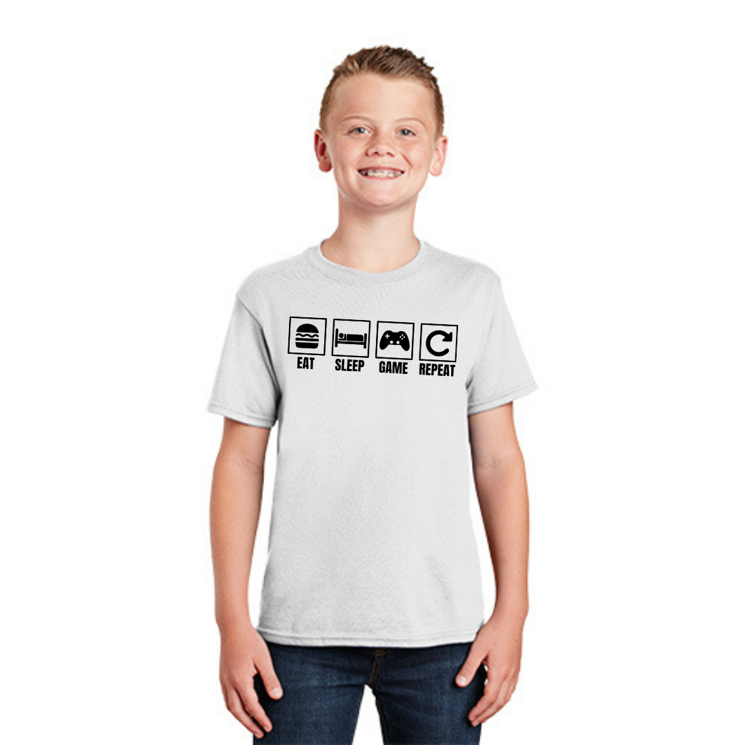 Manger, dormir, jouer, répéter - T-shirt pour jeunes