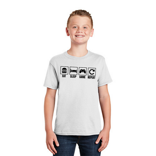 Manger, dormir, jouer, répéter - T-shirt pour jeunes