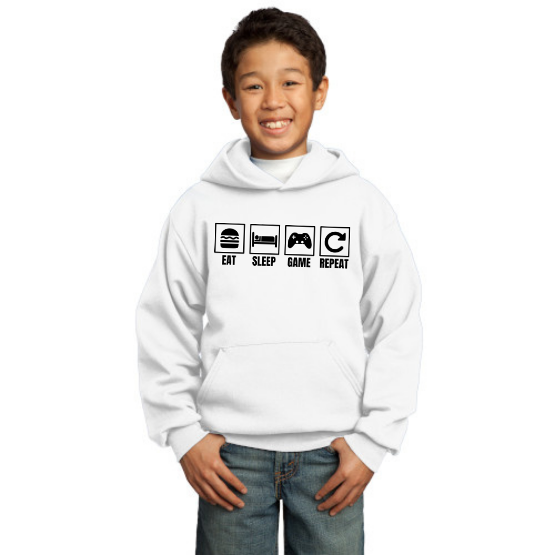 Comer, dormir, jugar, repetir - Sudadera con capucha juvenil
